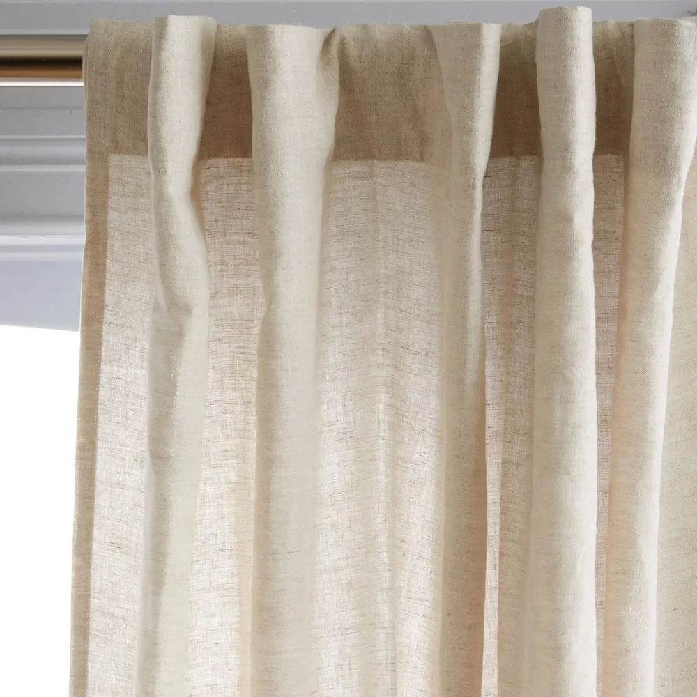 Quince European Linen Light Filtering‎ Curtain 48x84 Flax 1 Panel 0050